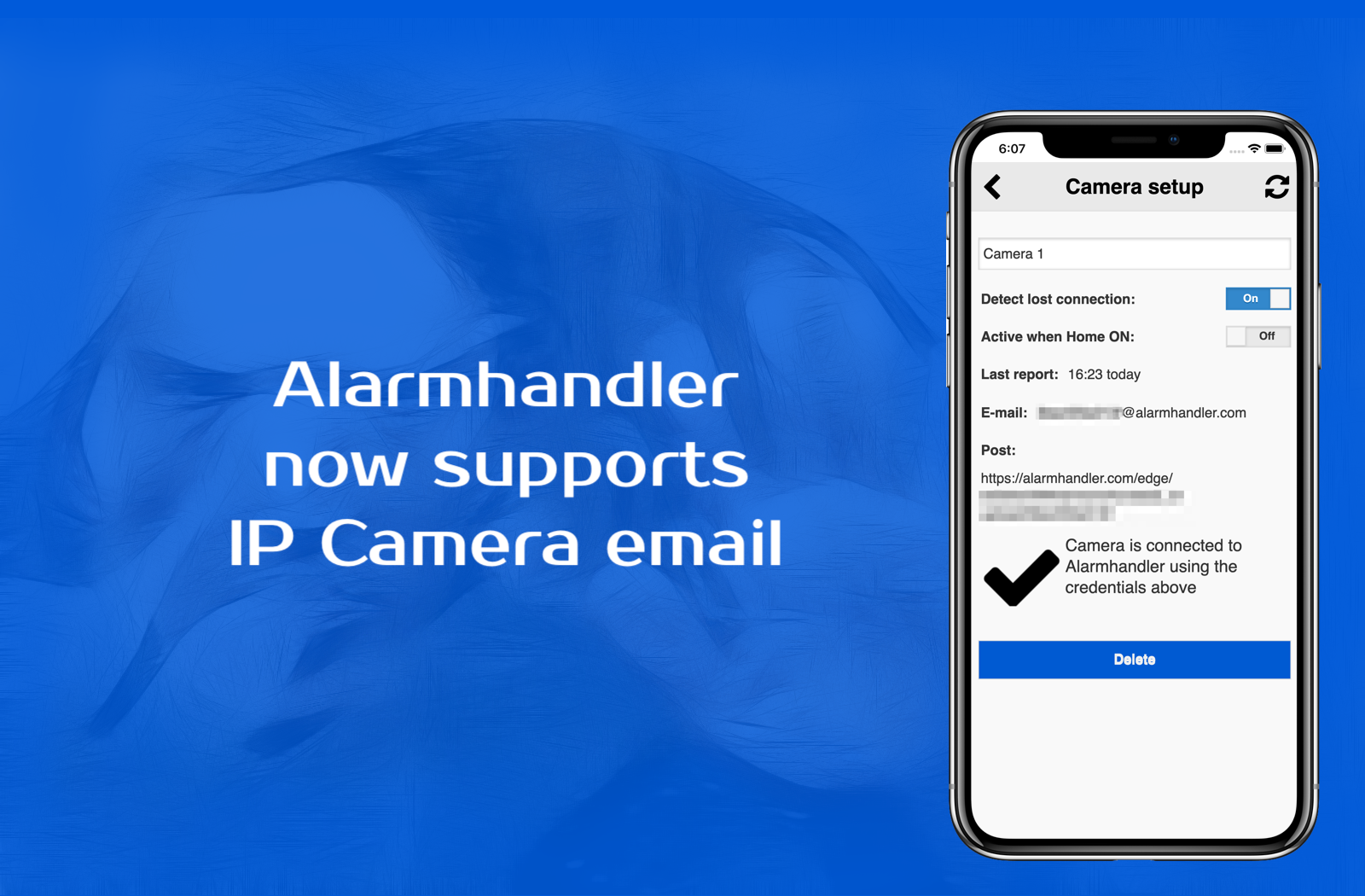 Alarmhandler now support IP camera email
